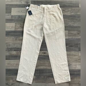 36x34 NWT Polo Ralph Lauren Linen Silk Blend Pants Men’s 36 Beige Flat Front